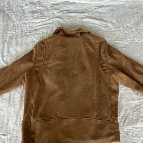 Women's Camel Faux suede Jacket XL - Picture 4 of 4